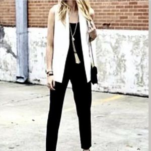 BAR III WHITE LACE TRIM OPEN VEST S. Worn once